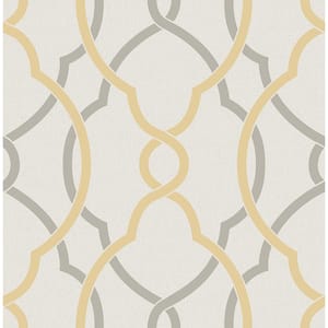 Sausalito Yellow Lattice Yellow Wallpaper Sample