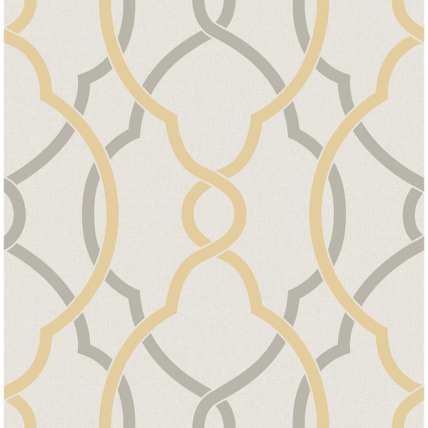 A-Street Prints Sausalito Yellow Lattice Yellow Wallpaper Sample
