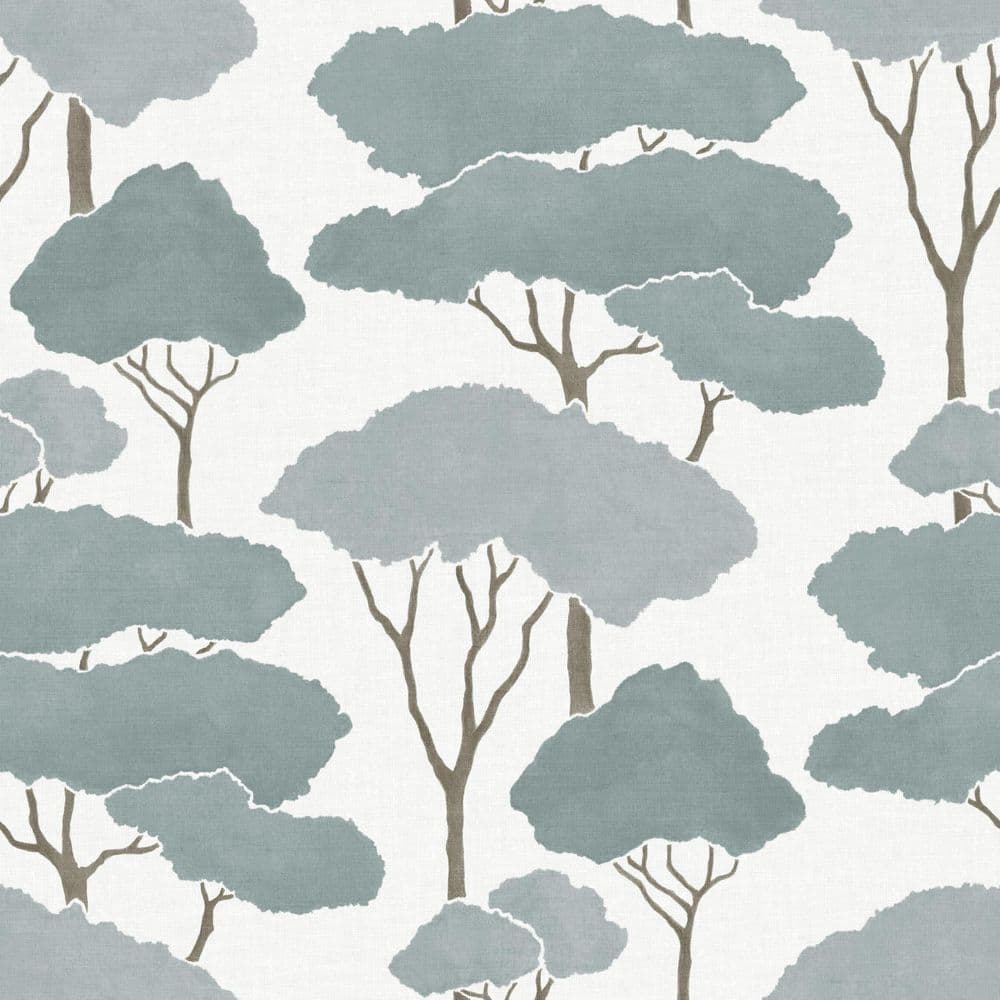 RoomMates 28.18 sq. ft. Umbrella Pines Blue Peel and Stick Wallpaper