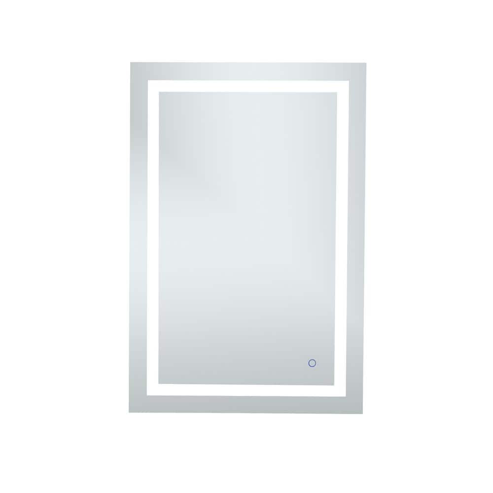 Timeless Home 27 in. W x 40 in. H Rectangle Frameless Silver LED Mirror