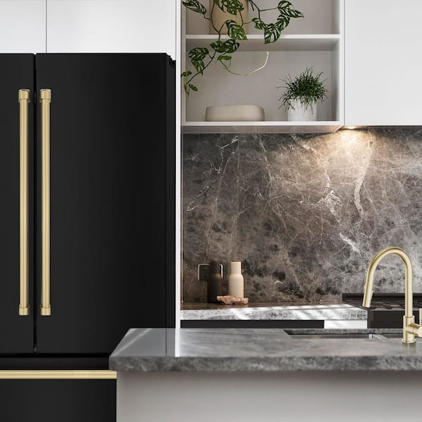 48 in. Autograph Kitchen Package with 7-Burner Range, Range Hood Dishwasher, Refrigeration with Champagne Bronze Accent