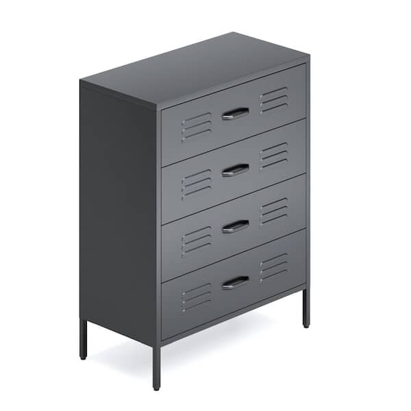 metal office dresser CSC DECOR INC Black 40 in. H Storage Cabinet with 4 Drawers & Chests of Drawers for Office, Bedroom, Living Room, Garage COD-P872-ZT3421 Inseam Inches:36 Men's Cole Haan 6.Zerogrand Type_Kids Furniture Lyon free space