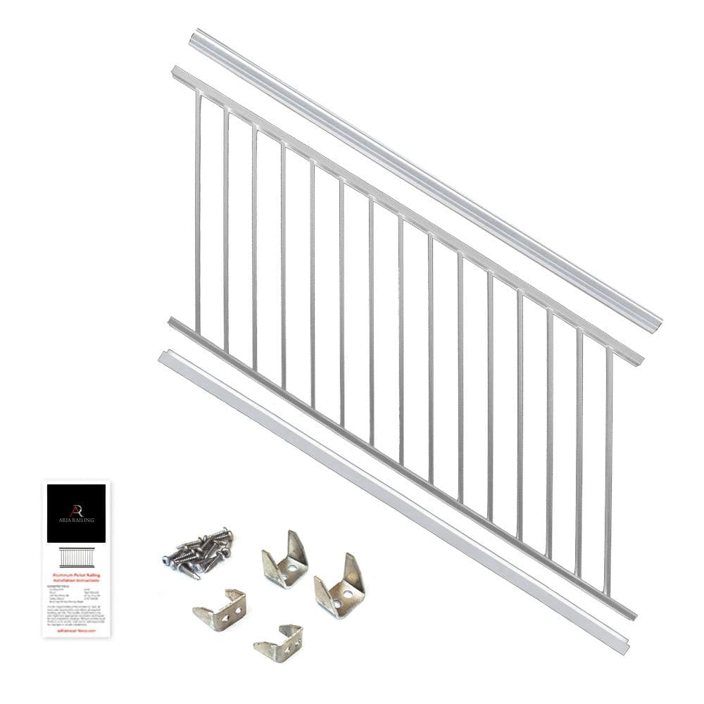 36 in. x 69.43 in. White Powder Coated Aluminum Preassembled Deck Stair Railing price history on PriceWatchPro