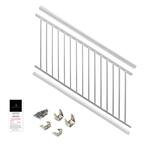 36 in. x 6 ft. White Powder Coated Aluminum Preassembled Deck Stair Railing