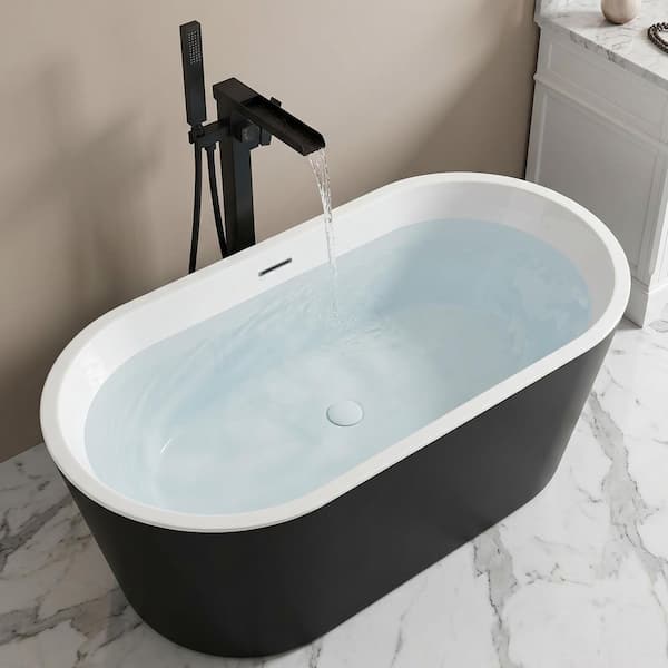 ANZZI Chand 67 in. x 32 in. Flat Bottom Freestanding Soaking