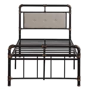 Gold-Painted Twin Modern Water Pipe Iron Bed Frame