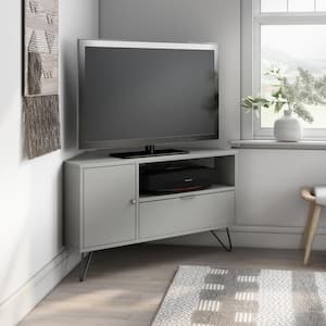 Chappa 41.38 in. Gray Corner TV Stand Fits TV's up to 47.58 in. with Open Shelf
