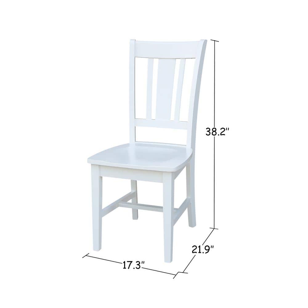 White High Back Solid Wood Slat Dining Chair Set