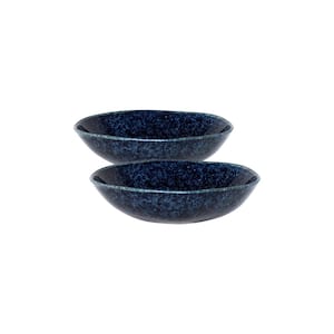 Ryo 54.10 fl. oz. Dark Blue Porcelain Salad Bowl (Set of 2)