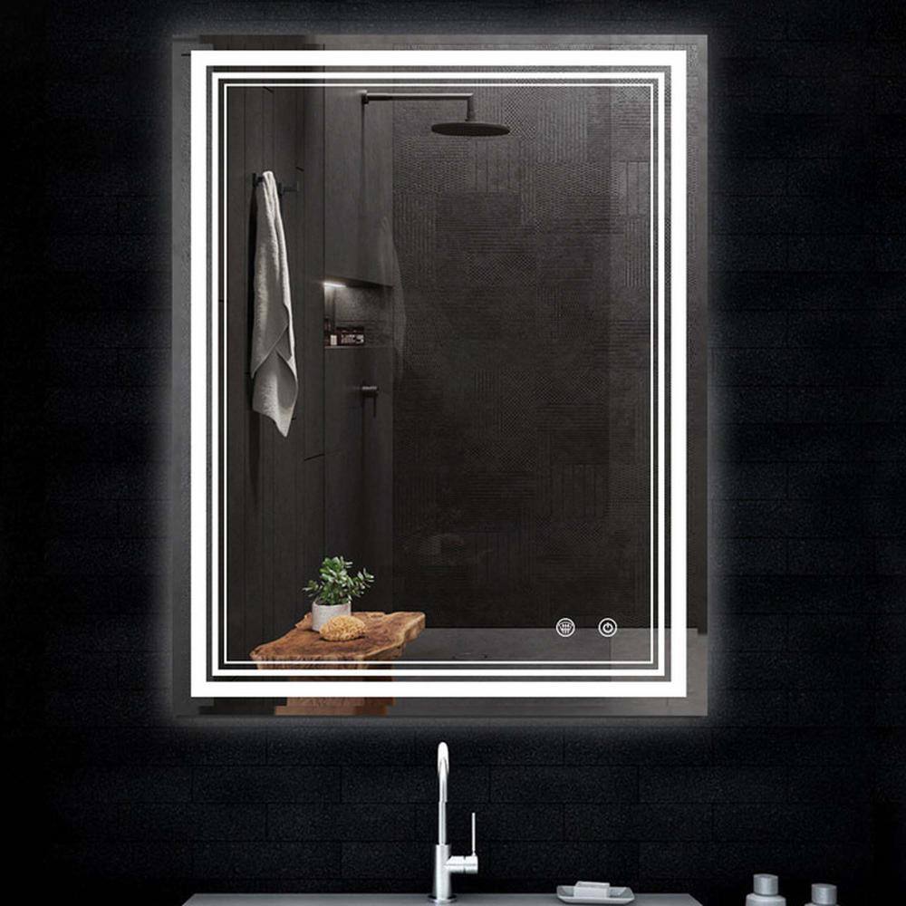 24 in. W x 36 in. H LED Rectangular Frameless Wall Bathroom Vanity Mirror T