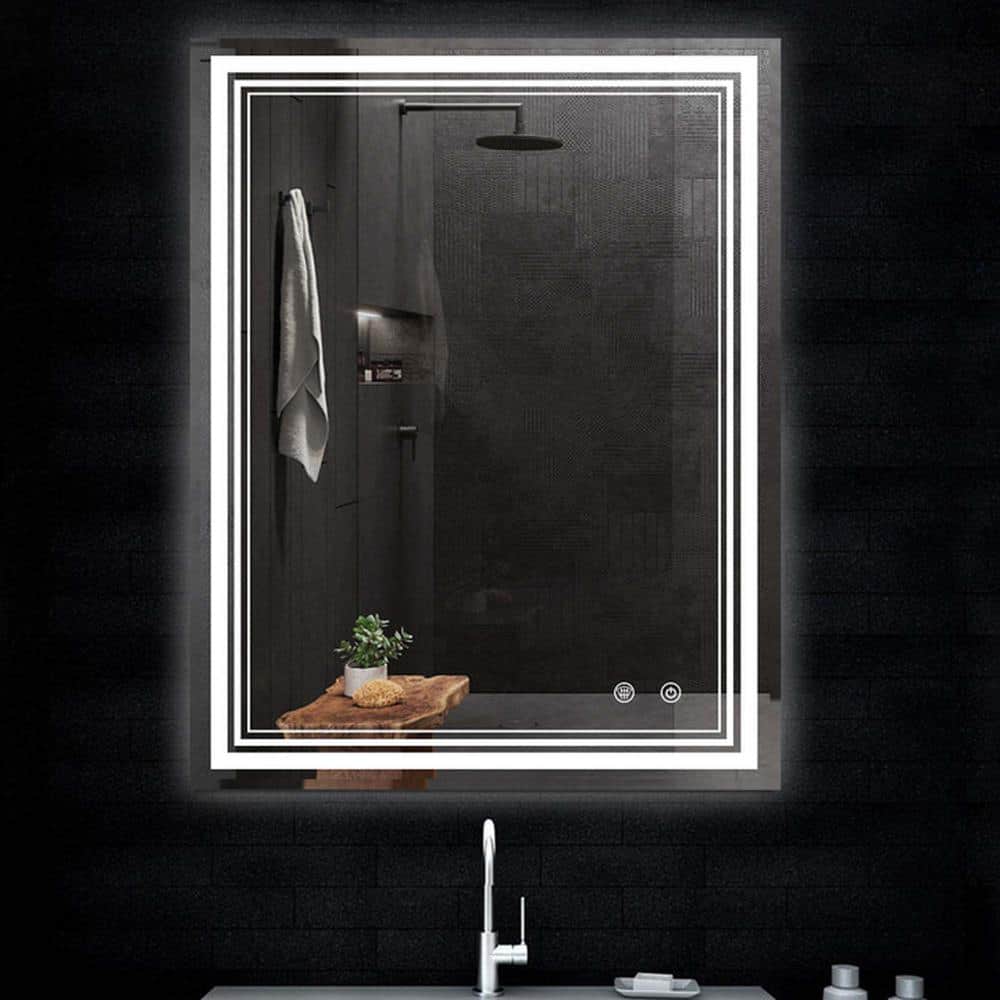 28 in. W x 36 in. H LED Rectangular Frameless Wall Bathroom Vanity Mirror T