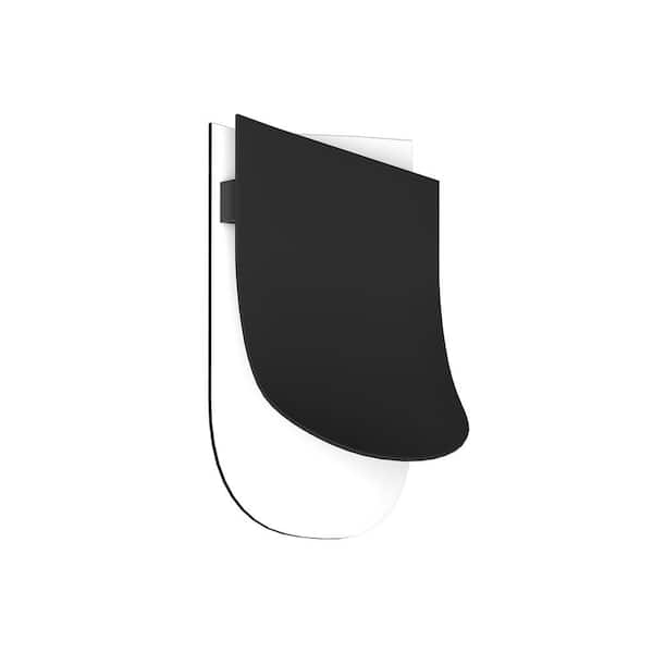 KUZCO Sonder 6 in. 1 Light 8-Watt Black/White Integrated LED Wall Sconce