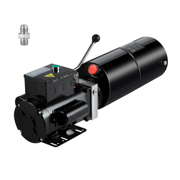 SKYSHALO Hydraulic Pump, 1.7 GPM Flow Rate, 3200 PSI Max Relief Pressure, 10 Qt. Hydraulic Power Unit, Single Acting Trailer Pump