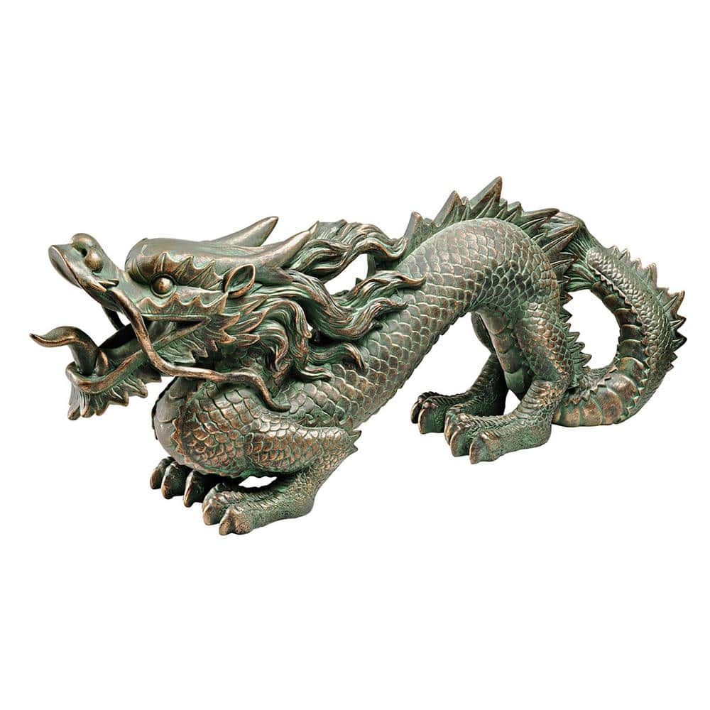 Design Toscano 8 in. H Asian Dragon of the Great Wall Garden