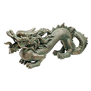 8 in. H Asian Dragon of the Great Wall Garden Statue