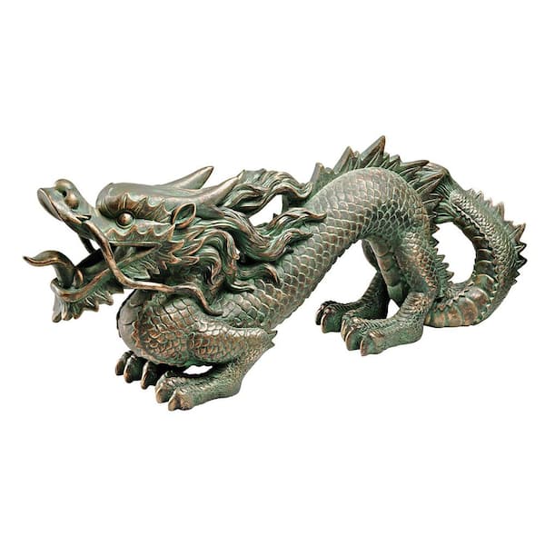 Design Toscano 8 in. H Asian Dragon of the Great Wall Garden Statue