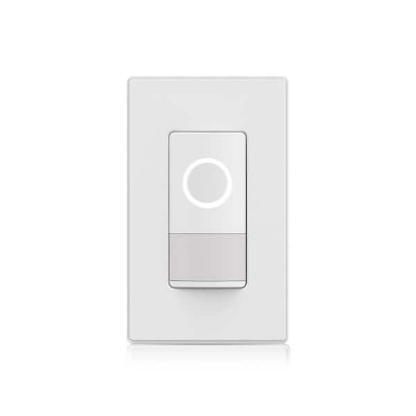 Smart Sensor Light Switch, Single Pole/3 Way, 2.4GHz Wi-Fi Dimmer Switch White Compatible w/Alexa & Google Assistant,1PC