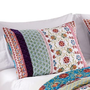 1-Piece Multicolor Solid King Size Cotton Quilted Pillow Sham