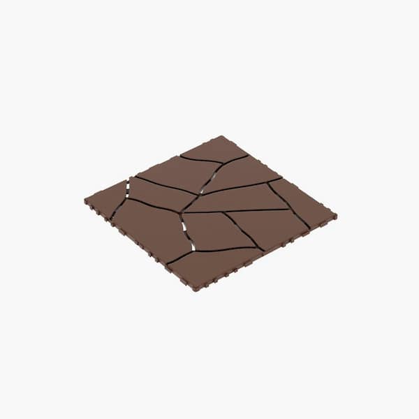 COOLSHARK Stone Style 12 in. x 12 in. Outdoor PP Polypropylene Patio Interlocking Deck Tiles Flooring, Brown (44-Pieces)
