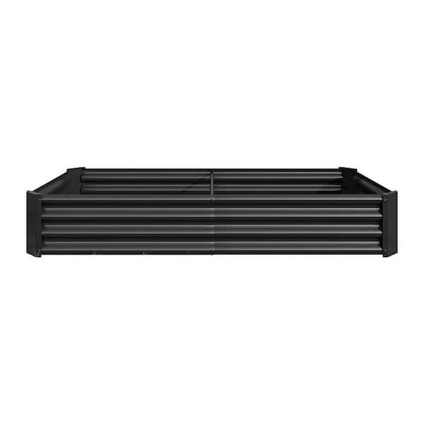 Tidoin 6 ft. W x 3 ft. D x 1 ft. H Black Metal Rectangle Raised Garden Bed Planter Beds for Plants Vegetables and Flowers