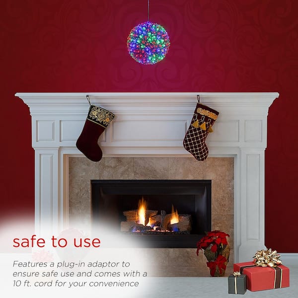 Alpine Corporation - 8 in. Dia Flashing Sphere Ornament With Multi-Colored LED Lights
