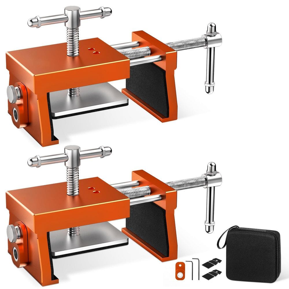 Numhew 2-Pack Orange Aluminum Alloy Cabinet Clamps, Cabinet Face