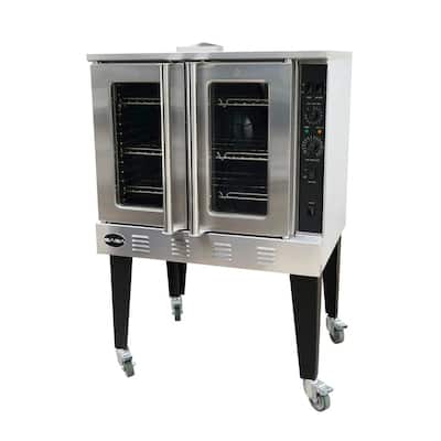 38 in. Commercial Gas Convection Oven Single Free Standing in Stainless Steel