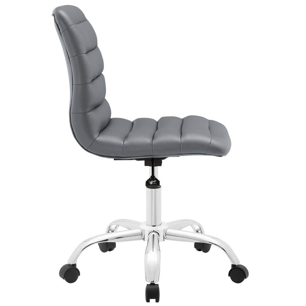 Ripple Mid-Back Swivel Task Chair in Gray Faux Leather