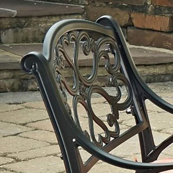 Sanibel Black Stationary Cast Aluminum Outdoor Dining Chair (2-Pack)