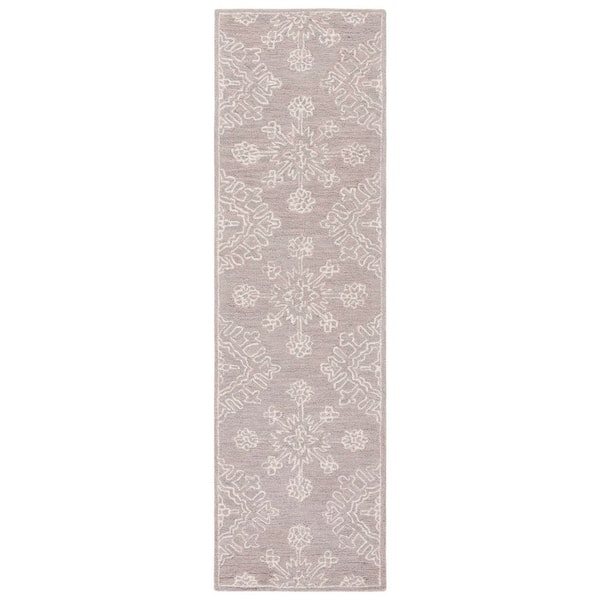 Blossom 2 ft. x 8 ft. Light Beige Floral Diamond Geometric Runner Rug