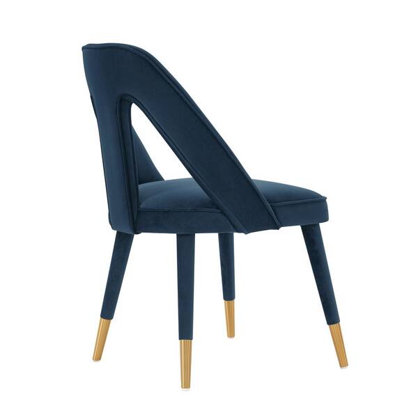 Manhattan Comfort Modern Neda Velvet Dining Chair in Midnight Blue - Set of 2 Manhattan Comfort Modern Neda Velvet Dining Chair in Midnight Blue - Set of 2