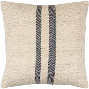 Modern Brett Accent Pillow Cover with Down Insert, 20 in. L x 20 in. W, Beige/Gray