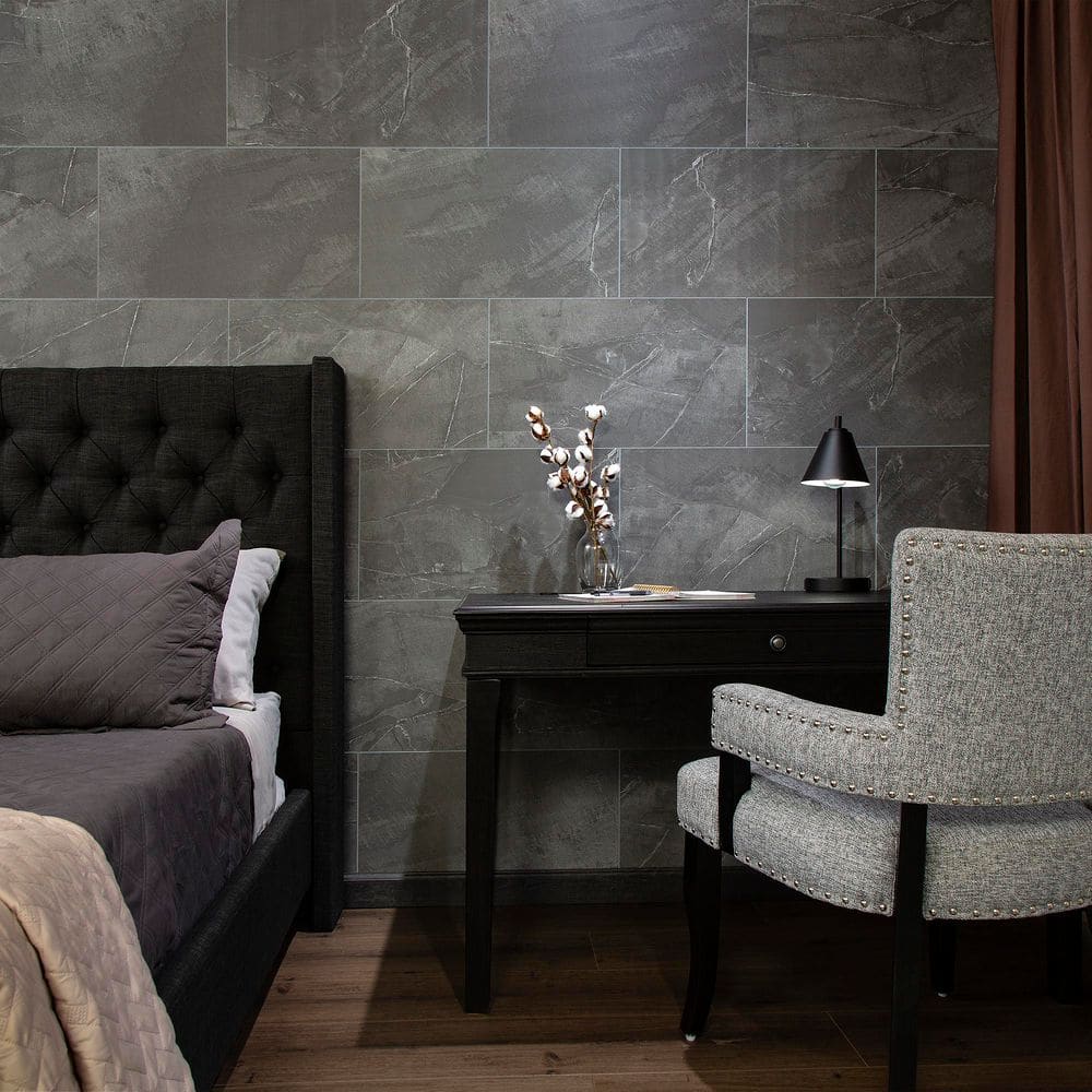 Palisade Cracked Slate 25.6" x 14.8" Vinyl Waterproof Wall Tiles