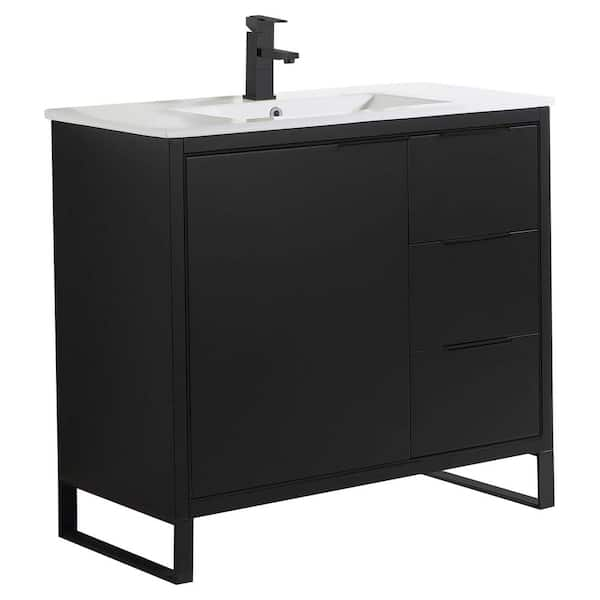 FINE FIXTURES Opulence 36 in. W x 18 in. D x 33.5 in H. Bath Vanity in ...