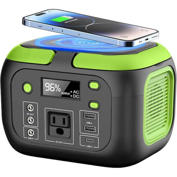 200W Portable Power Station 42000mAh Solar Generator w/ AC Outlet USB C QC3.0 LED Lantern for Camping Outdoor Emergency