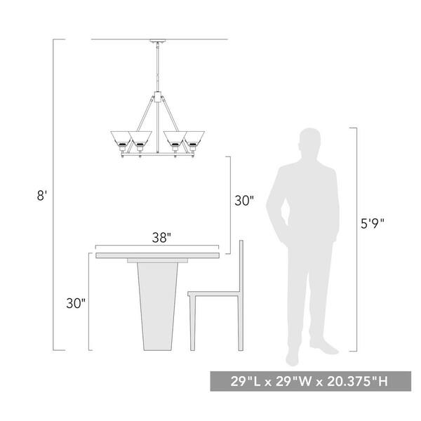 Golden Lighting - Orwell 6-Light Pewter and Matte Navy Chandelier