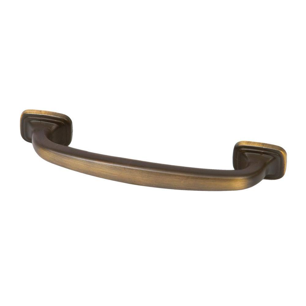 Sydney 4" Vintage Brass Rectangular Bar Pull