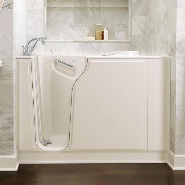 Gelcoat Value Series 52 in. Left Hand Walk-In Whirlpool Bathtub in Linen