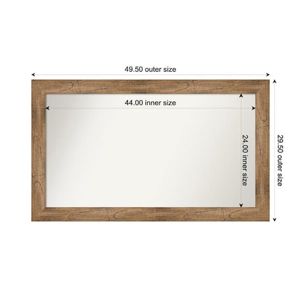 Amanti Art Owl Brown 49.5 in. W. x 29.5 in. Custom Non-Beveled Wood Framed Bathroom Vanity Wall Mirror