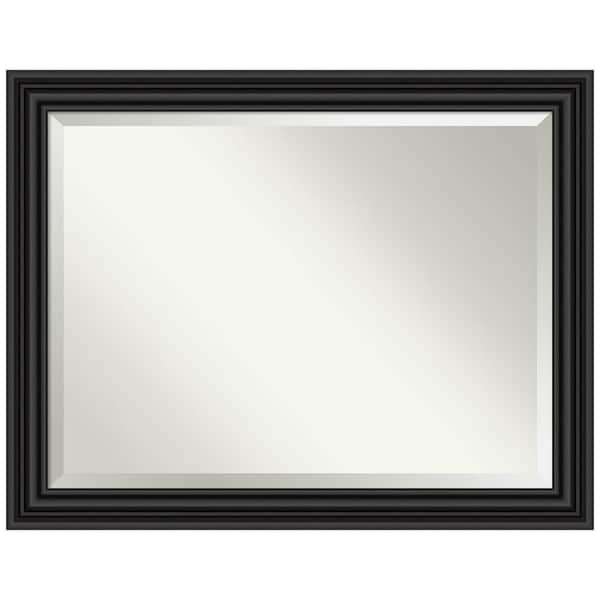Colonial Black 46 in. H x 36 in. W Framed Wall Mirror