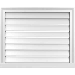 32 in. x 26 in. Vertical Surface Mount PVC Gable Vent: Functional with Brickmould Sill Frame