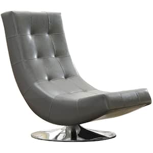 Trinidad Gray Padded Leatherette Seat Accent Chair