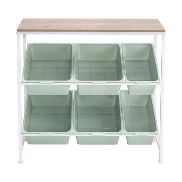 Seville Classics 6-Bin Multi-Use Steel Organizer Cart, 32.5&quot