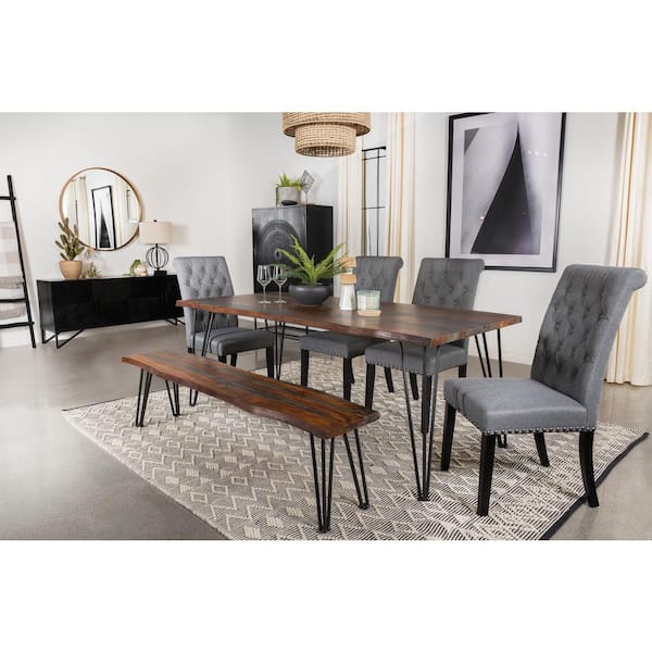 Live edge dining discount table set with bench