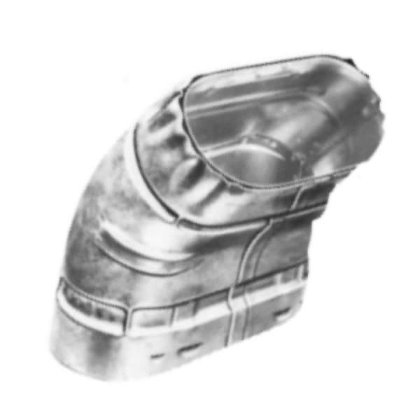 American Metal Products 4 in. x 7 ft. Standard Oval 45-Degree Elbow