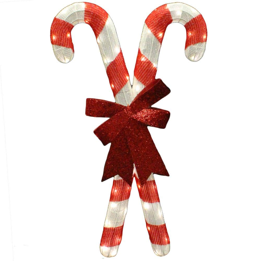 SYNCFUN Syncfun Candy Canes Tinsel Christmas Yard Light Decorations, 50 ...