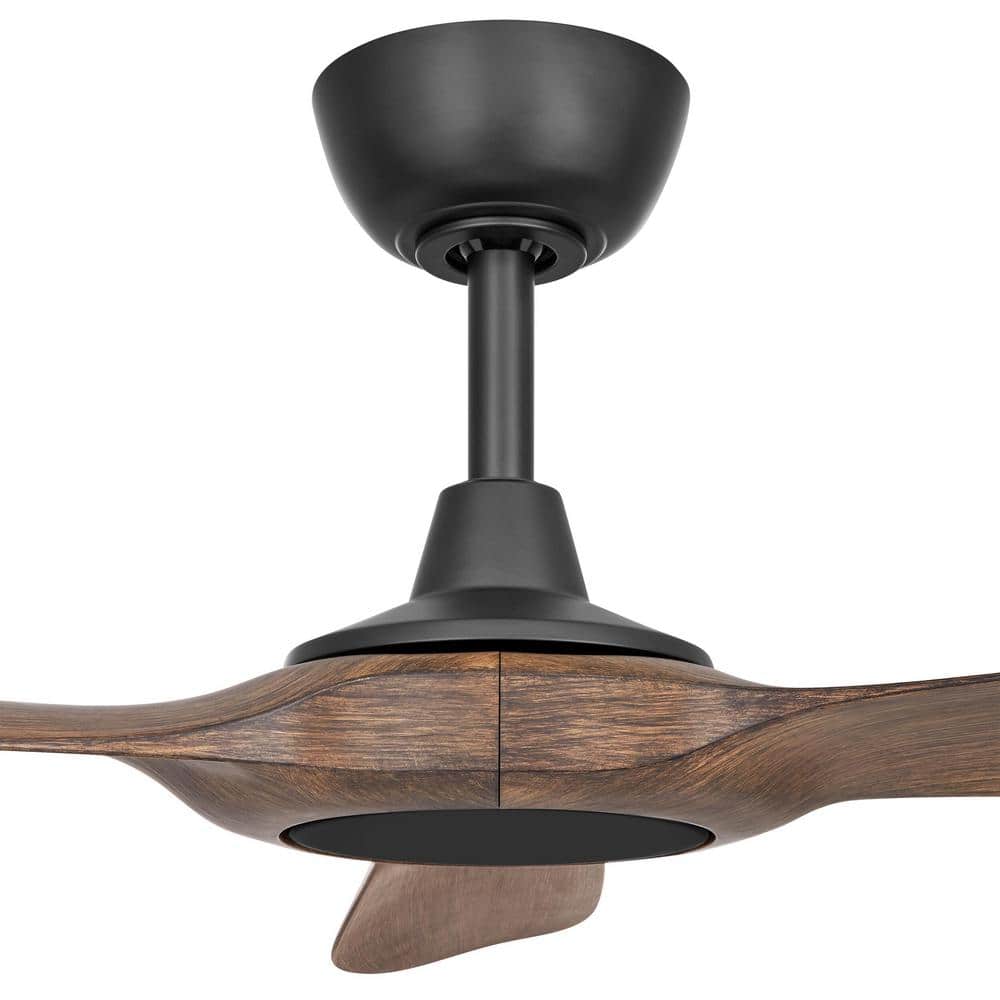 Tager 72" Matte Black and Whiskey Barrel Smart Ceiling Fan with Remote