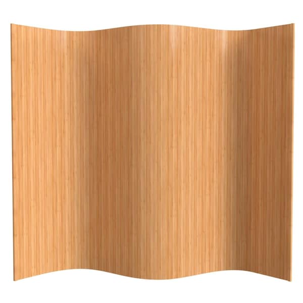 6 ft. Honey Bamboo Wave 1-Panel Room Divider