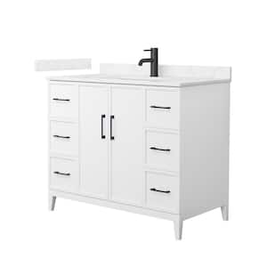 Elan 42 in. W x 22 in. D x 35 in. H Single Bath Vanity in White with Carrara Cultured Marble Top