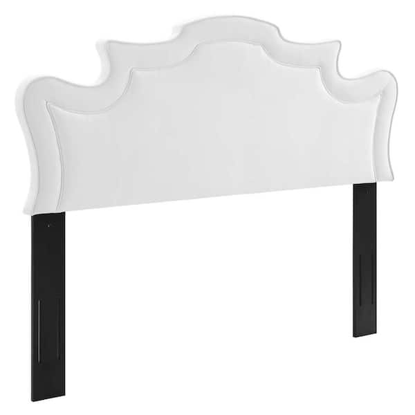 MODWAY Evangeline Performance 43.5in Velvet Twin Headboard in White
